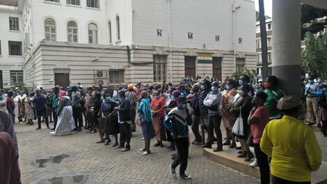 Nairobi Employees During a Strike Staged Outside City Hall on Wednesday October 13 Outside City Hall