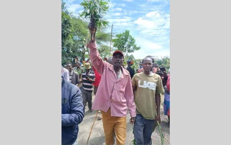Emurua Dikir residents hold demonstrations on Tuesday, August 4, 2020.