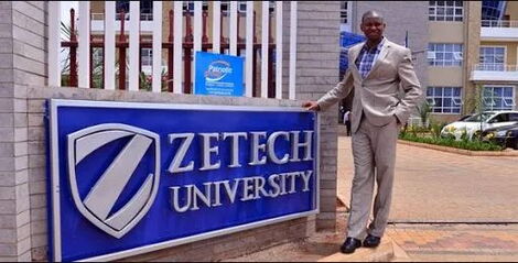 Engineer Ken Mbiuki outside Zetech University