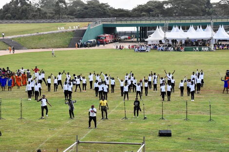 Jamhuri Day entertainers rehearsing at Uhuru Gardens, Nairobi on Saturday, December 11, 2021.