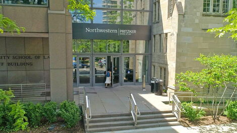 Entrance into the Northwestern Pritzker School of Law in Ilinois, USA.