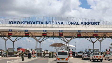 Entrance to Jomo Kenyatta International Airport (JKIA) in Nairobi.