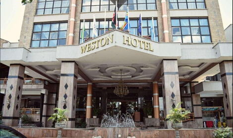 Entrance to Weston Hotel in Nairobi.