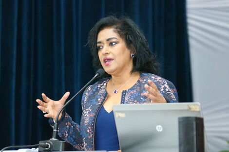 Nairobi Women's Representative Esther Passaris at a women's empowerment session in Nairobi on October 2020.