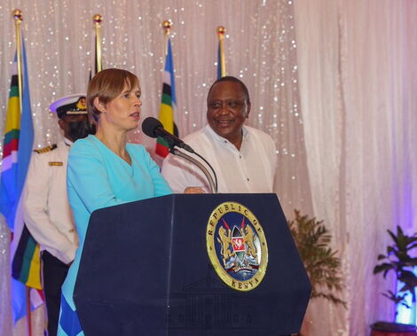 Estonian President Kersti Kaljulaid and President Uhuru Kenyatta on Thursday, September 9, 2021, at State House Nairobi