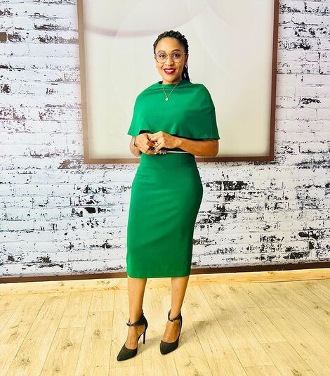 Ex KTN news anchor Joy Doreen Biira posing for a photo