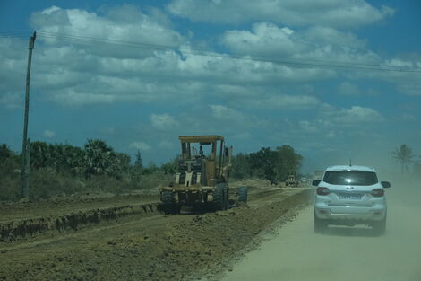Ongoing rehabilitation of the 235KM Garsen-Hola-Madogo (Garissa) Road section along the Mombasa-Garissa higway.