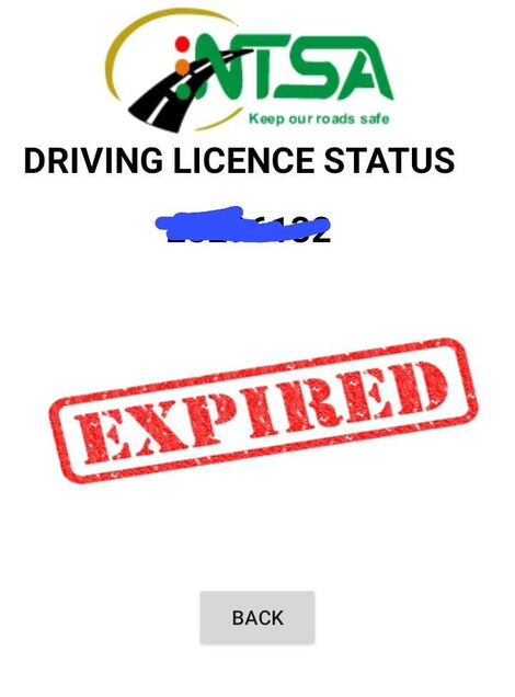 Driving licence error raised by a driver on Friday December 2, 2022