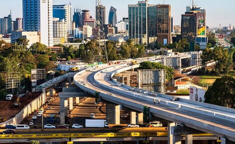 An aerial view of the Ksh88 Billion Nairobi Expressway.