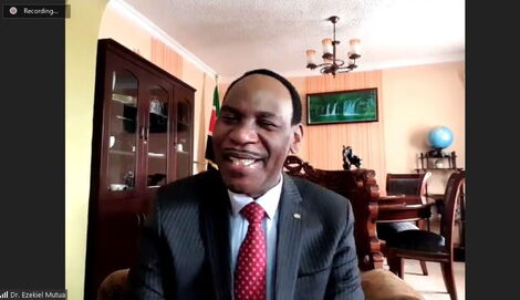 Ezekiel Mutua in a virtual meeting with Natalie Wambui on July 21, 2020