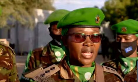 FET Commander Captain Gertrude Abiyo Addresses the Media.
