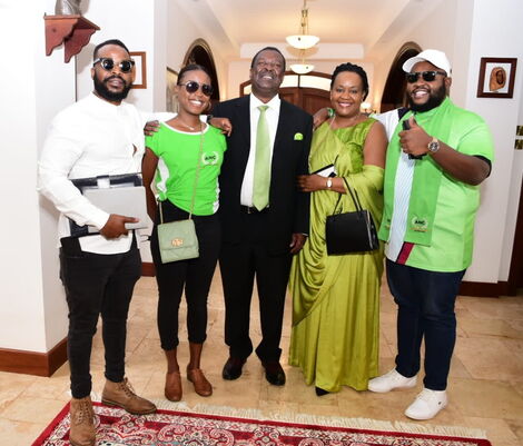 Amani National Congress (ANC) leader Musalia Mudavadi with his wife Tessie and children Moses, Michael and Maryanne on January 23, 2022.
