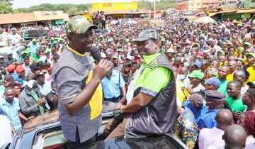 Deputy President William Ruto with Amani National Congress (ANC) leader Musalia Mudavadi.