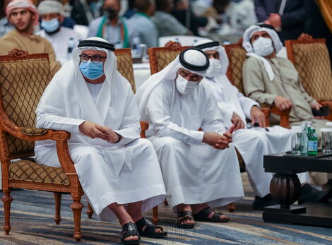 Representatives of the Gulf Cooperation Council (GCC) during a trade meeting with Kenyan representatives in Dubai, United Arab Emirates (UAE) on February 15, 2022.