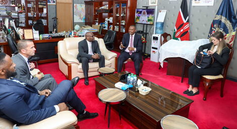 DCI boss George Kinoti with officials from FBI at his offices on July 26, 2022.