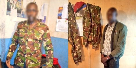 A KDF imposter was nabbed in Kisii County on Monday night, December 6, 2021.