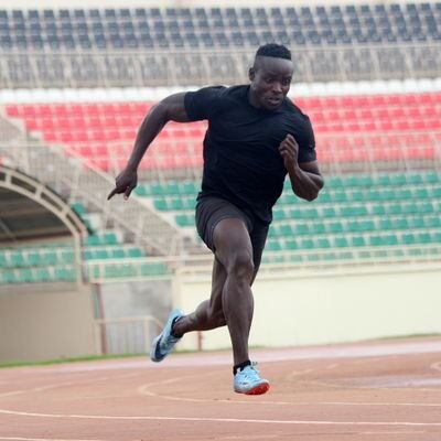 Ferdinand Omanyala during a sprinting session.