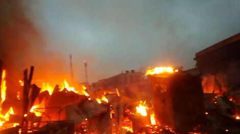 Fire Razing Down Mlolongo Inner Market on Tuesday September 7