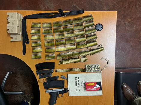 Firearms and bullets recovered by DCI during a raid in Nairobi on Saturday, February 4, 2023