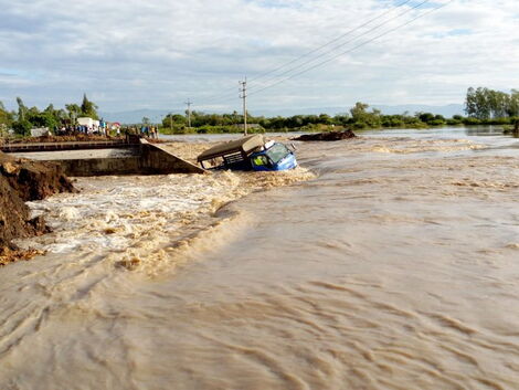 Flooding along the Ahero-Katito road in Kisumu County on March 26, 2020.