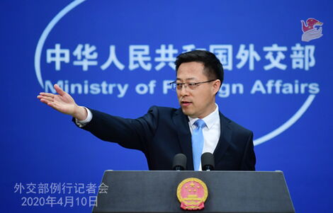 Foreign Ministry spokesman Zhao Lijian addressing the press.