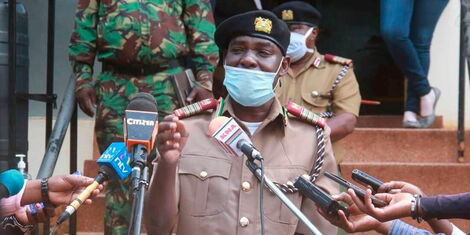 Former Central Regional Commissioner Wilfred Nyagwanga addressing the press.