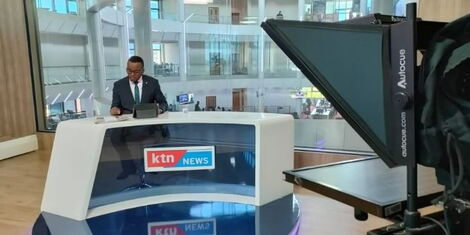 Former KTN News journalist Nicholas Wamabua on studio in October 2021..jpg