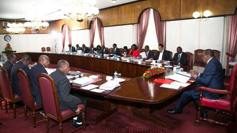Former President Uhuru Kenyatta chairs a cabinet meeting during his tenure
