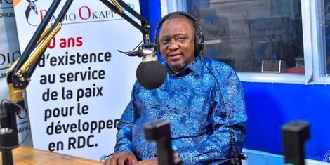 Former President Uhuru Kenyatta during an interview with Radio Okapi on Monday, November 15, 2022..jpg