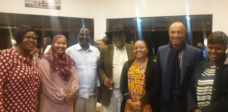 Former Prime Minister Raila Odinga in the company of oter leaders at wife Ida Odinga's birthday party in Karen on Saturday, August 22, 2020.