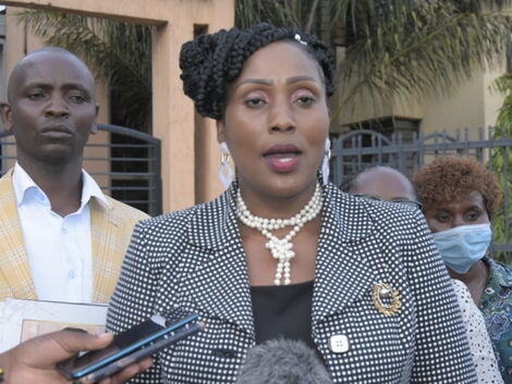 Former Thika town MP Alice Ng’ang’a speaks to the media during a past conference.