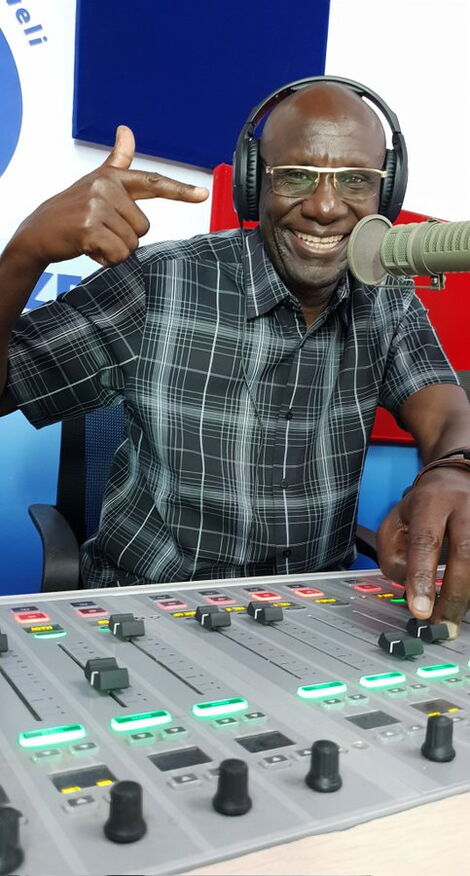 Veteran Citizen Radio journalist Uncle Fred Obachi Machoka at Radio Maisha studios on November 13, 2021.
