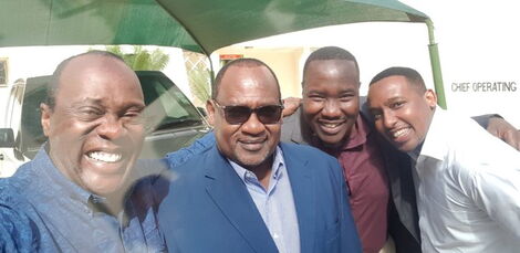 From Left, Jeff Koinange, Royal Media Services Group Managing Director Wachira Waruru, Citizen TV Presenter Willis Raburu and Senior Creative Producer Alex Murungi. January 29, 2019.