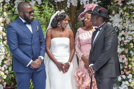 From the right; Vice President William Ruto, 2nd Lady Rachel Ruto, their daughter June Ruto and her husband Alexander Ezenagu
