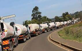 A queue of fuel tankers at the Kenya Pipe Line Company in Eldoret
