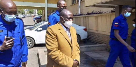 Deputy President Rigathi Gachagua arrives at the Milimani Courts in July 2021.