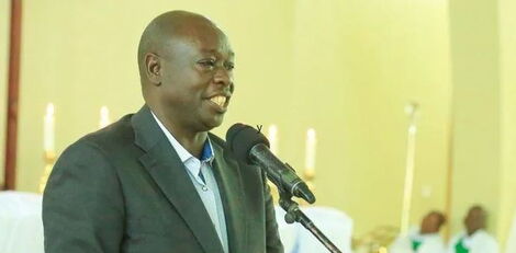 Deputy President Rigathi Gachagua addresses the congregation at Christ the King Cathedral, Bungoma, on Sunday, August 28, 2022.