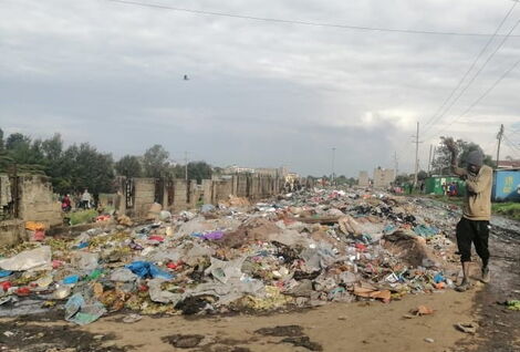 Garbage dumped on Kamukunji Road in Shauri Moyo.