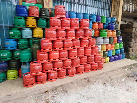 File photo of Gas Cylinders on display at an outlet in Nairobi City