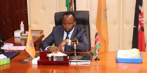 Trans Nzoia governor George Natembeya in his office on August 31, 2022.