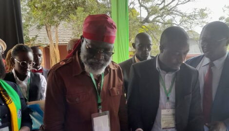 George Wajackoyah at a Kakamega County polling station on August 9, 2022