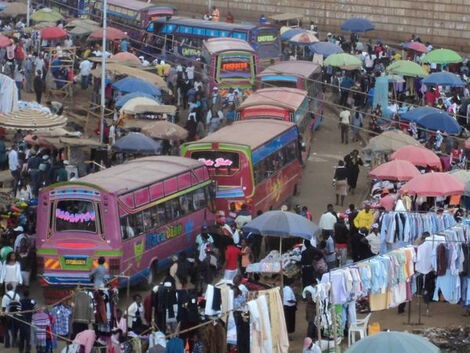 Traders at Githurai market, Nairobi County (Undated image)