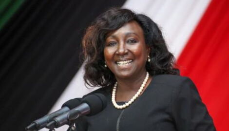 An undated image of Deputy Speaker of National Assembly Gladys Shollei addressing an event