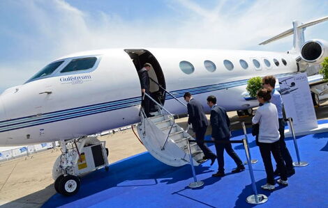 An image of the Gulfstream G650 jet owned by Tech Mogul and American business magnate, Bill Gates.