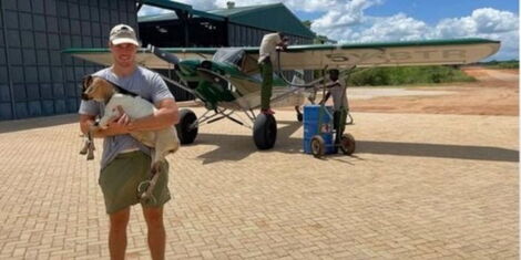 Roan Carr-Hartley, a pilot with the SWT who rescued Ayub Ahmed in Tsavo Park on Monday December 5, 2022