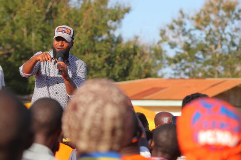 Mombasa Governor Hassan Joho speaking at a rally in Malindi on May 26, 2022.
