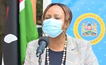 Health CAS Mercy Mwangangi addressing the media on June 22, 2020.