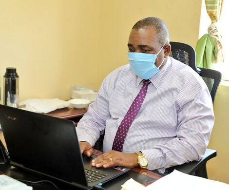 High Court Judge Antony Mrima working in his office in June 2020.