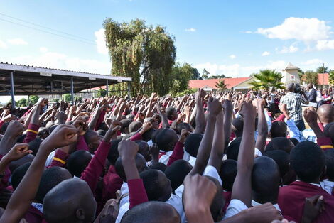 High School students at an assembly in Kenya