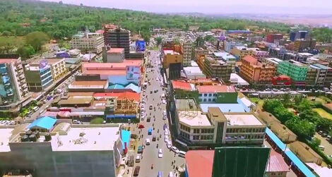 Aerial view of residential houses in Kenya